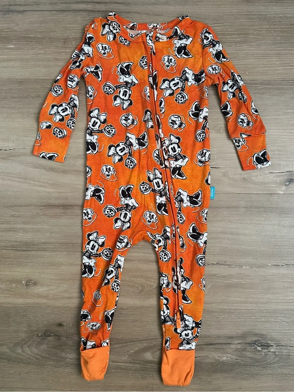 Posh Peanut Disney Minnie Mouse Halloween Orange Bamboo Zippy Pajamas 6-9M